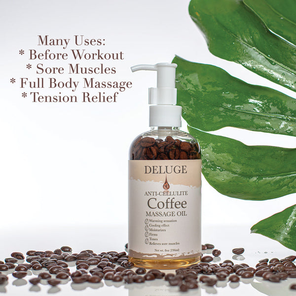 The Coffee Experience: Anti-Cellulite Massage Oil+ Body Scrub-Coffee+ Body Butter